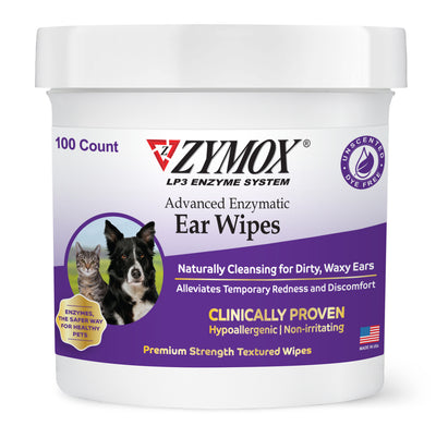 Zymox Advanced Enzymatic Ear Wipes for Cats & Dogs 100 ct 667334905793