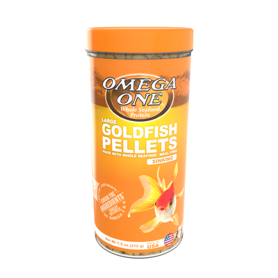 Omega One Goldfish Sinking Pellet Fish Food Large Pellets 7.5 oz 698220044616