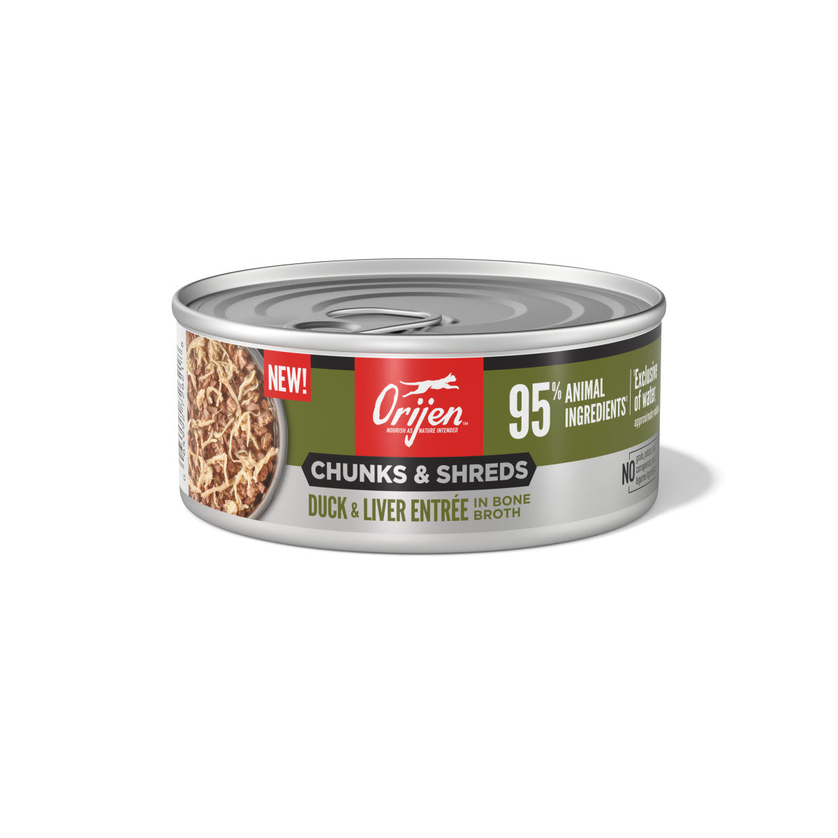 Orijen Chunks & Shreds Canned Cat Food Duck & Liver Entrée 12ea/5.5 oz 064992726218