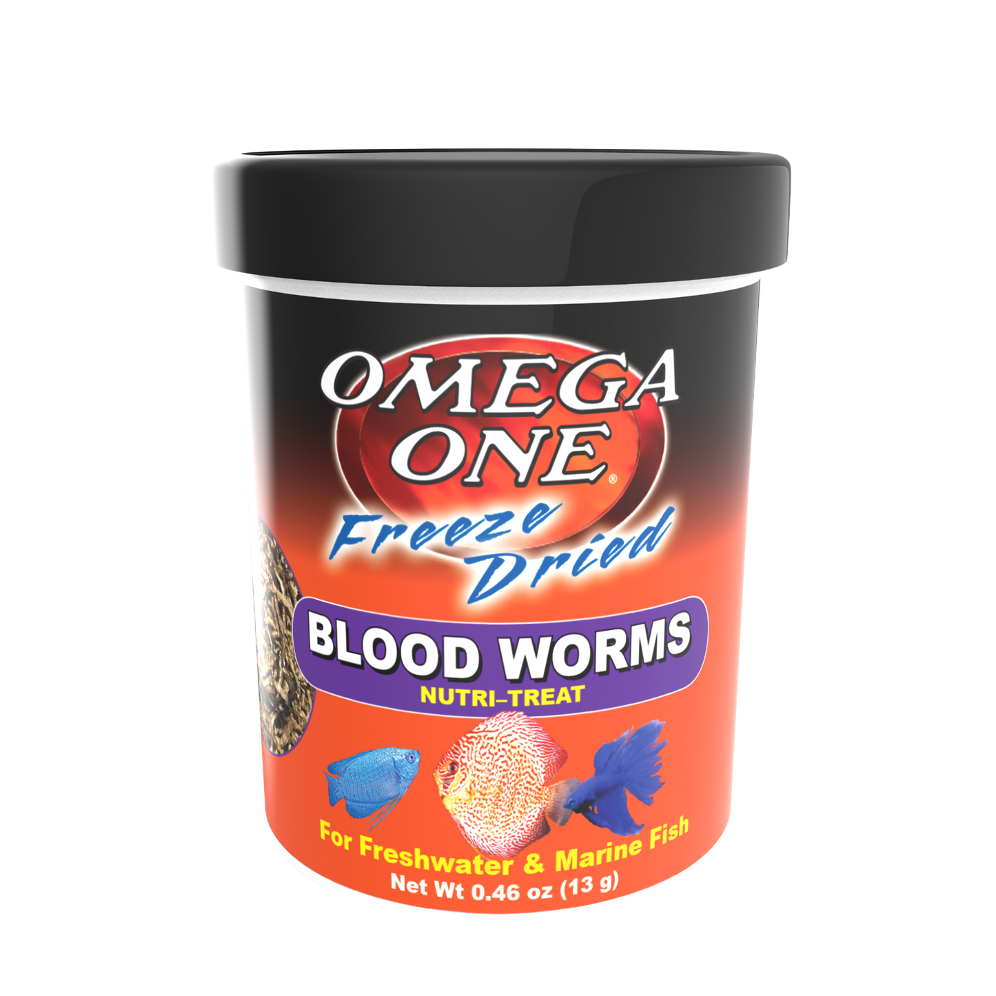 Omega One Freeze Dried Bloodworms Fish Food .46 oz 698220003019