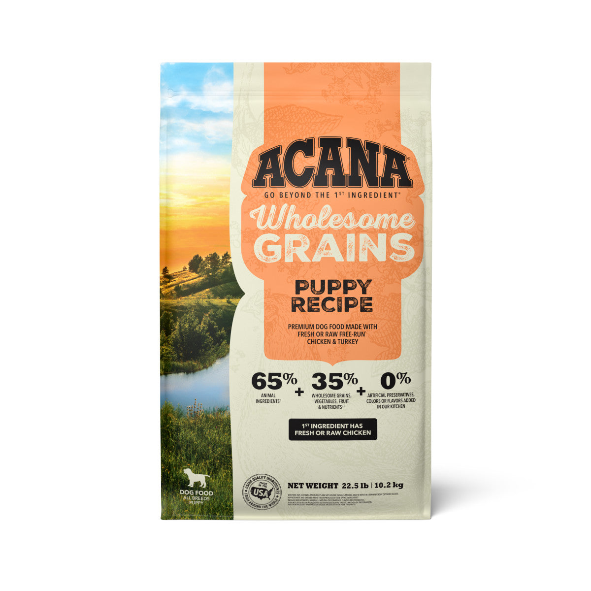 Acana Wholesome Grains Free-Run Poultry & Grains Dry Dog Food Chicken, Eggs & Turkey 22.5 lb 064992723378