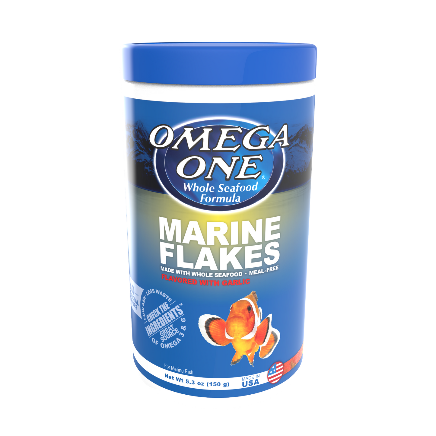 Omega One Marine Flakes Fish Food 5.3 oz 698220015814