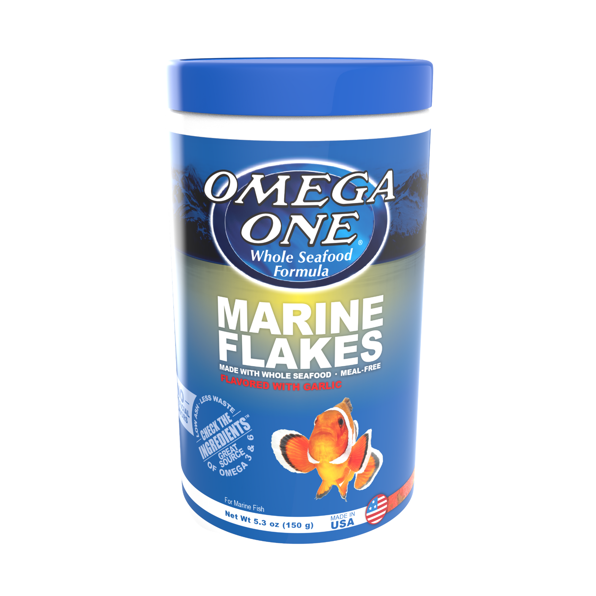 Omega One Marine Flakes Fish Food 5.3 oz 698220015814