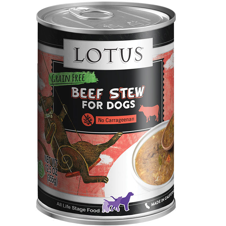 Lotus Dog Grain Free Beef Asparagus Stew 12.5oz/ 12 ct {L+x}