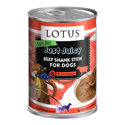 Lotus Dog Juicy Grain Free Beef Shank Stew 12.5oz / 12 pk {L+x}