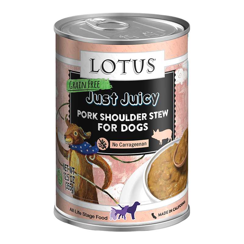 Lotus Dog Juicy Grain Free Pork Shoulder Stew 12.5oz 12 Pack {L+x}