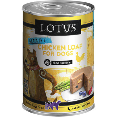 Lotus Dog Grain Free Loaf Chicken 12.5oz / 12pk {L+x}