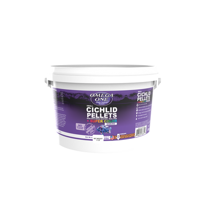 Omega One Super Color Cichlid Sinking Pellet Fish Food Small Pellets 3 lb 698220836310