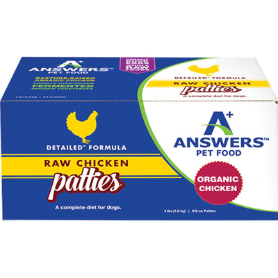 Answers Dog Frozen Detailed Chicken 8oz Patties 8 Count {L-x } SD-5