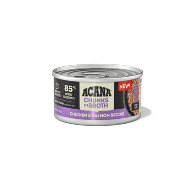 Acana Chunks in Broth Canned Kitten Food Chicken & Salmon 24ea/3 oz 064992724535