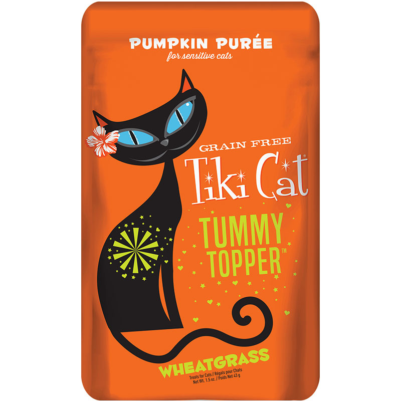 Tiki Pets Cat Tummy Topper Pumpkin & Wheatgrass 1.5oz - 12 Pack 759229 {L-x}