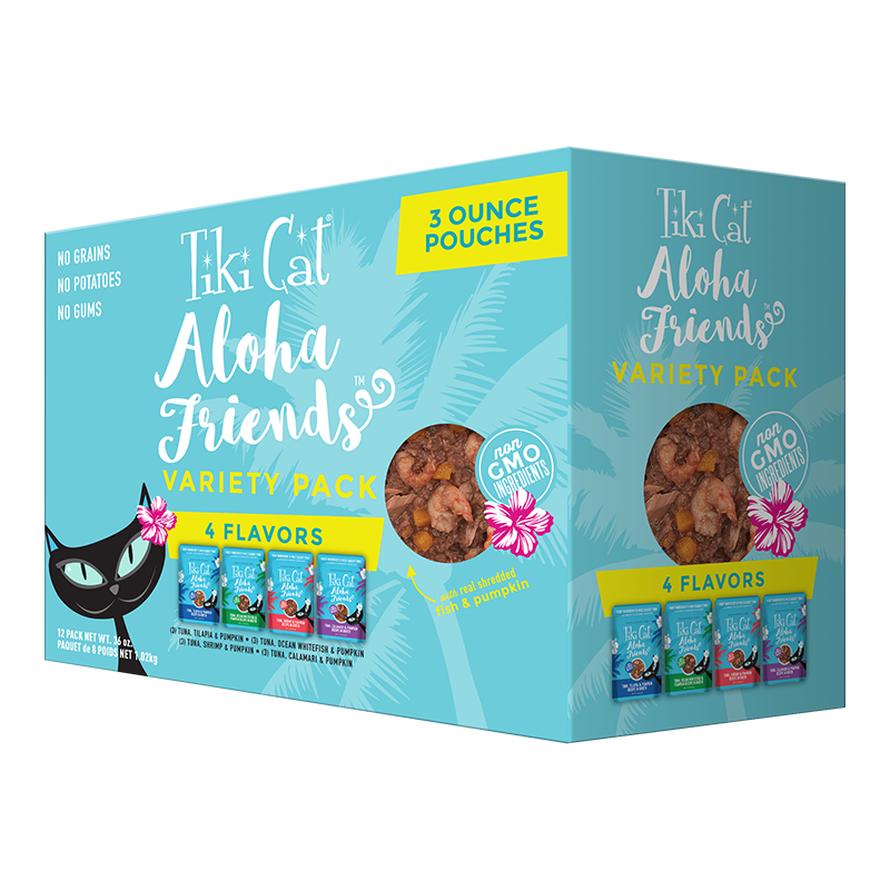 Tiki Cat Aloha Friends Variety Pack 12 / 3 oz Pouch {L-1x} C= 759104