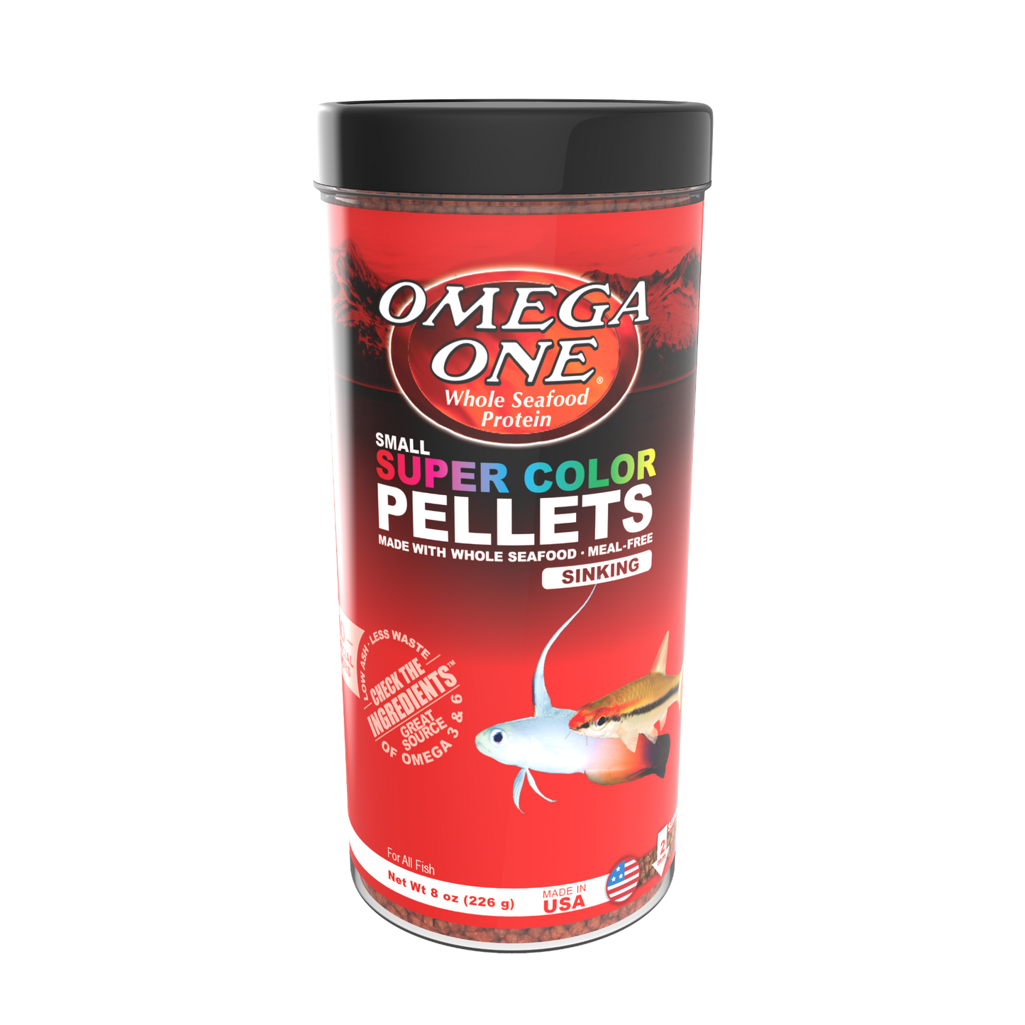 Omega One Super Color Sinking Pellet Fish Food Small Pellets 8 oz 698220834811