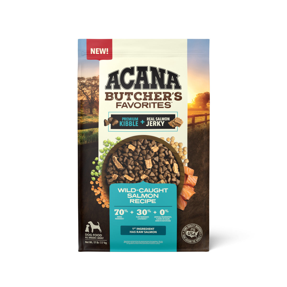 Acana Butcher’s Favorites Dry Dog Food Wild-Caught Salmon 17 lb 064992723439