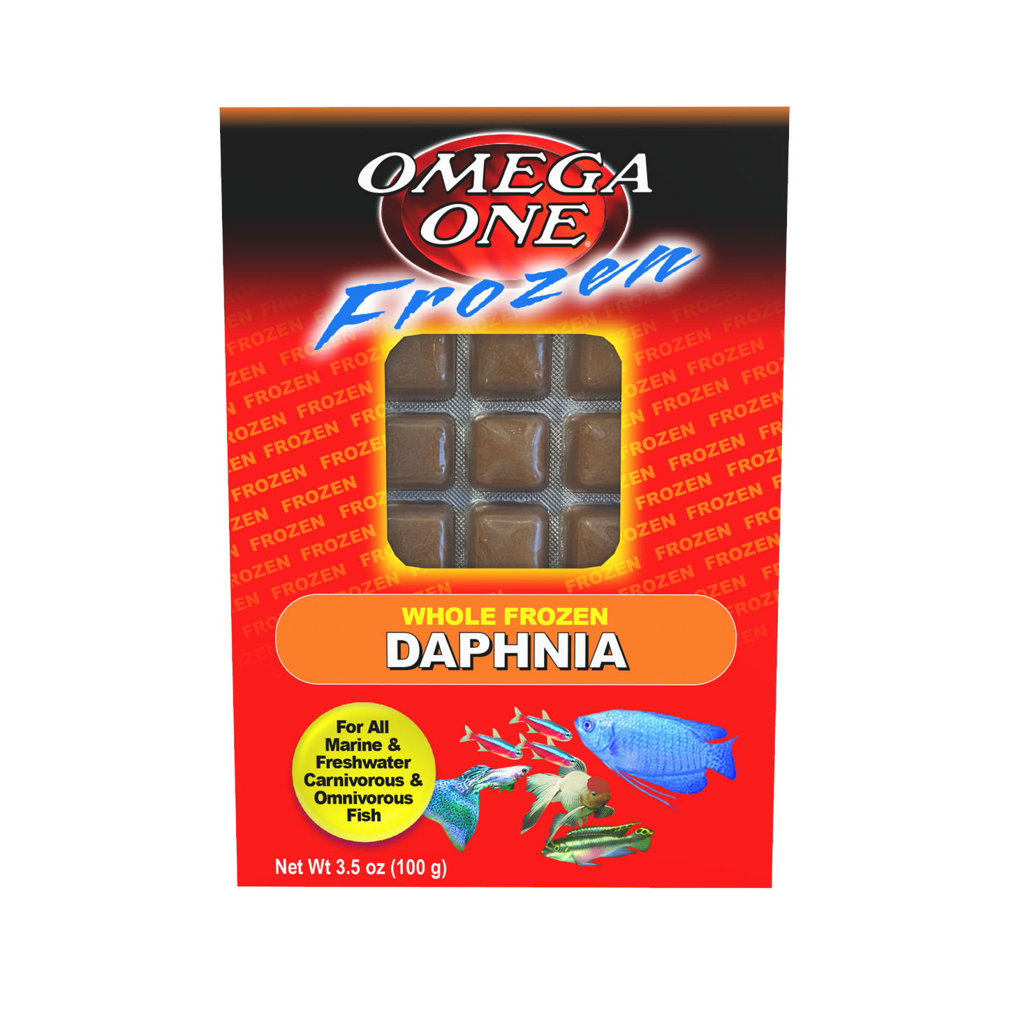 Omega One Whole Frozen Daphnia Cube Pack Fish Food 3.5 oz SD-5 098220061116