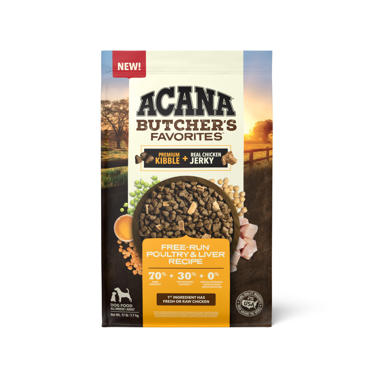 Acana Butcher’s Favorites Dry Dog Food Free-Run Poultry & Liver 17 lb 064992723392