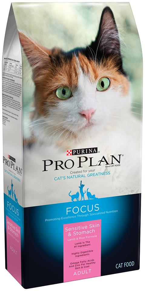 Purina Pro Plan Focus Adult Sensitive Skin And Stomach Lamb And Rice Formula Dry Cat Food-16-lb-{L-1}