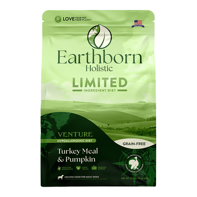 EARTHBORN DOG VENTURE GRAIN FREE TURKEY PUMPKIN 25LB