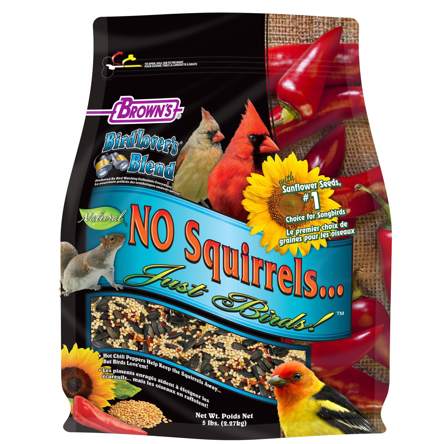 FM Brown's Bird Lover's Blend No Squirrels Just Birds! Sunflower Seeds 3 / 5 lb{L-1} 423354