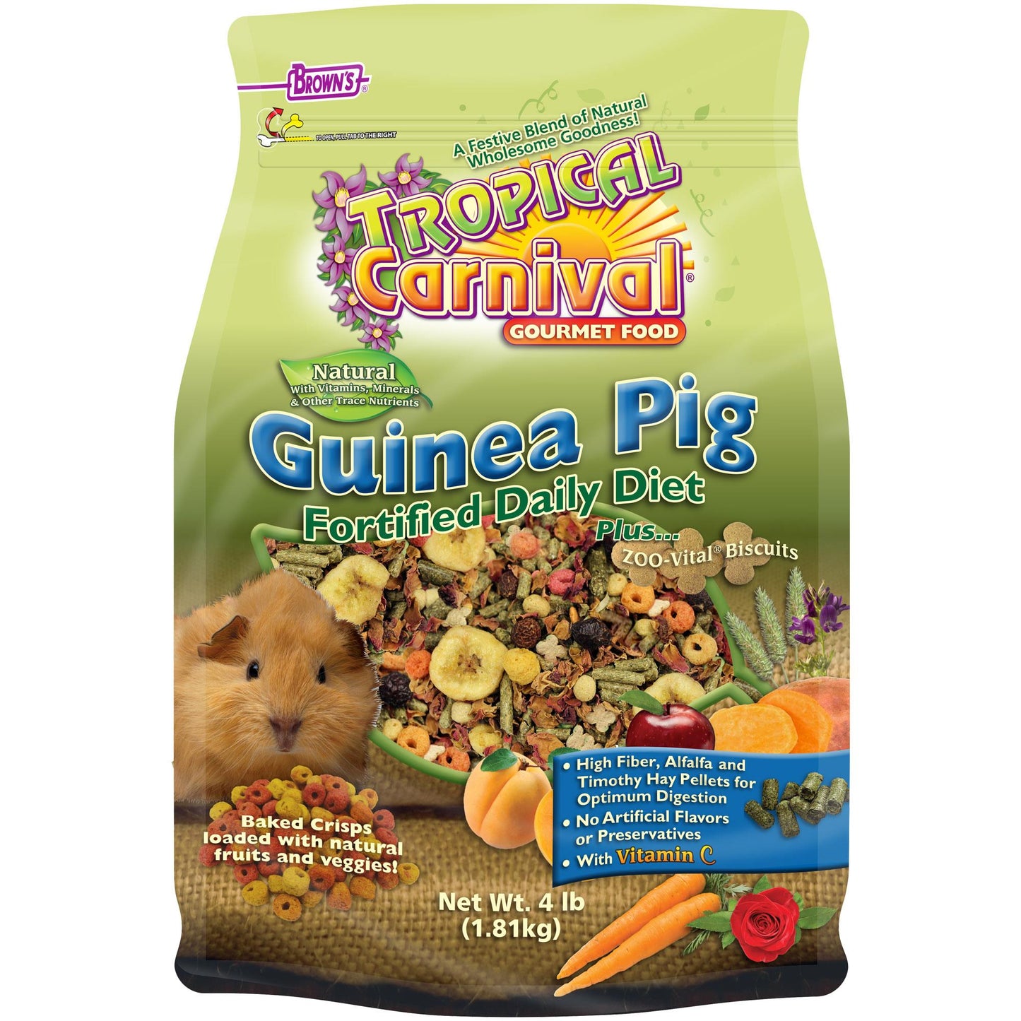 F.M. Brown's Tropical Carnival Natural Guinea Pig Food 4lb {L-1}423699