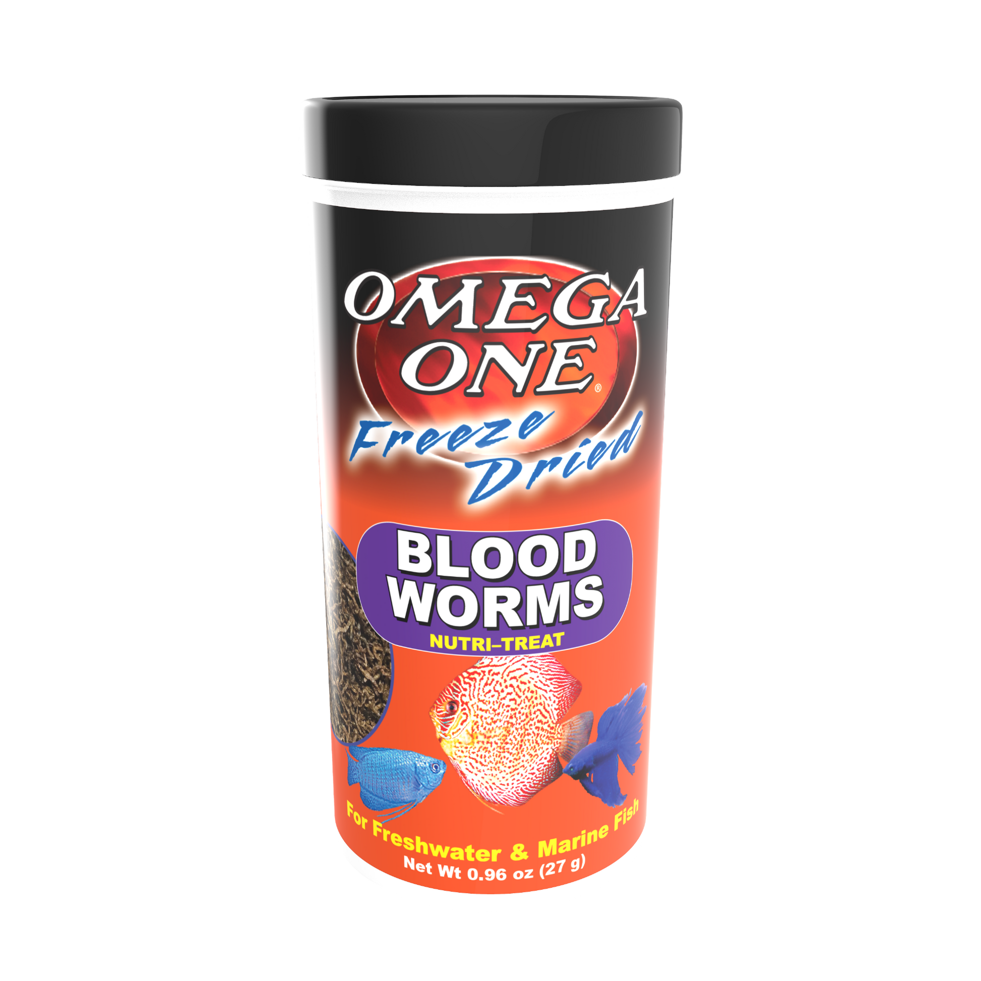 Omega One Freeze Dried Bloodworms Fish Food .96 oz 698220004016
