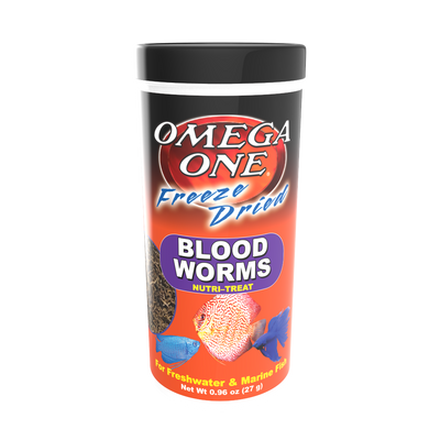 Omega One Freeze Dried Bloodworms Fish Food .96 oz 698220004016