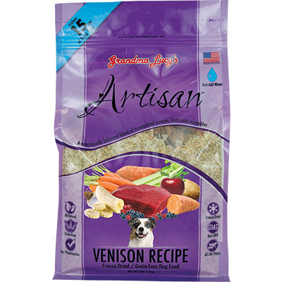 Grandma Lucy's Artisan Grain Free Venison Freeze Dried Dog Food-3-lb, Makes 15 Lbs Of Food-{L-tx}