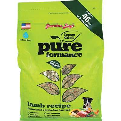 Grandma Lucy's Pureformance Lamb And Chickpea Freeze Dried Grain Free Dog Food-10-lb, Makes 46 Lbs Of Food-{L+x}