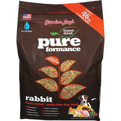 Grandma Lucy's Pureformance Rabbit And Chickpea Freeze Dried Grain Free Dog Food-10-lb, Makes 46 Lbs Of Food-{L-x}