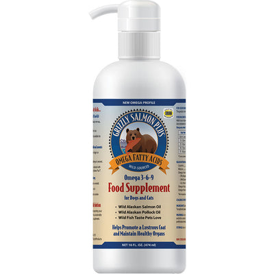 Grizzly Salmon Oil For Dogs 16 oz. Pump {L+1x} 359003