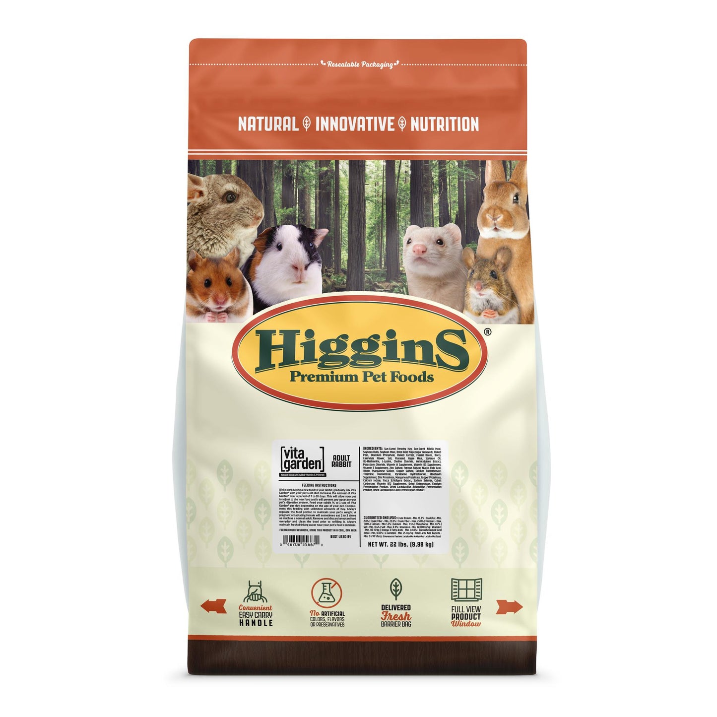 Higgins Vita Garden For Adult Rabbit 22lb {L-1} 466008