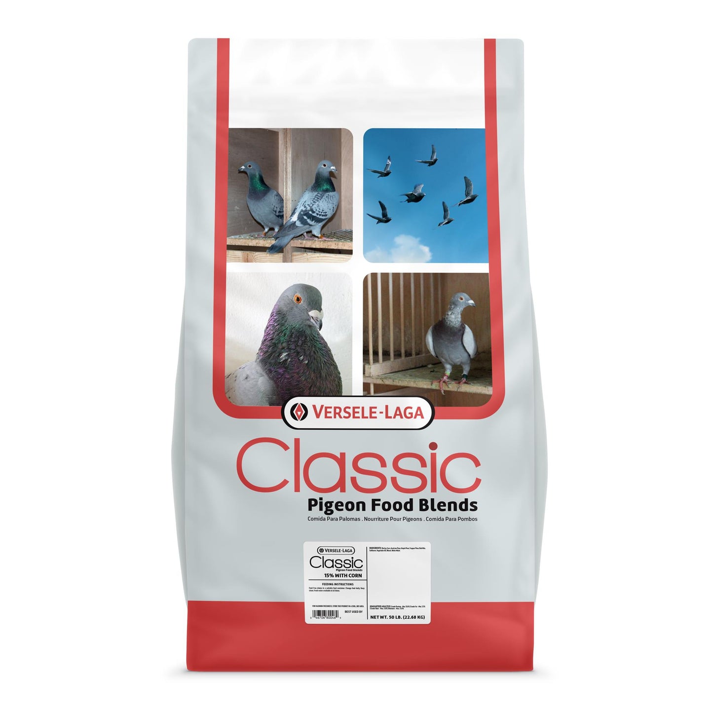 Versele-Laga Classic Pigeon Food Blends 15% with Corn 50 lb