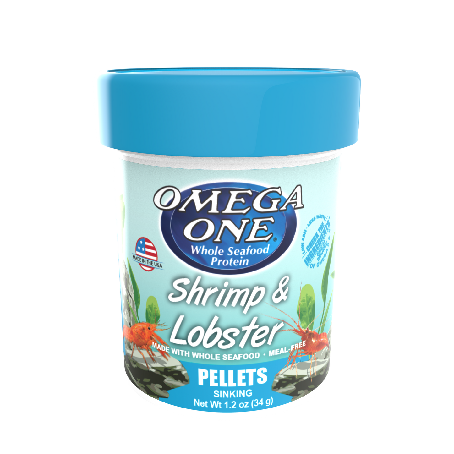 Omega One Shrimp & Lobster Sinking Pellet Food 1.2 oz 698220631212