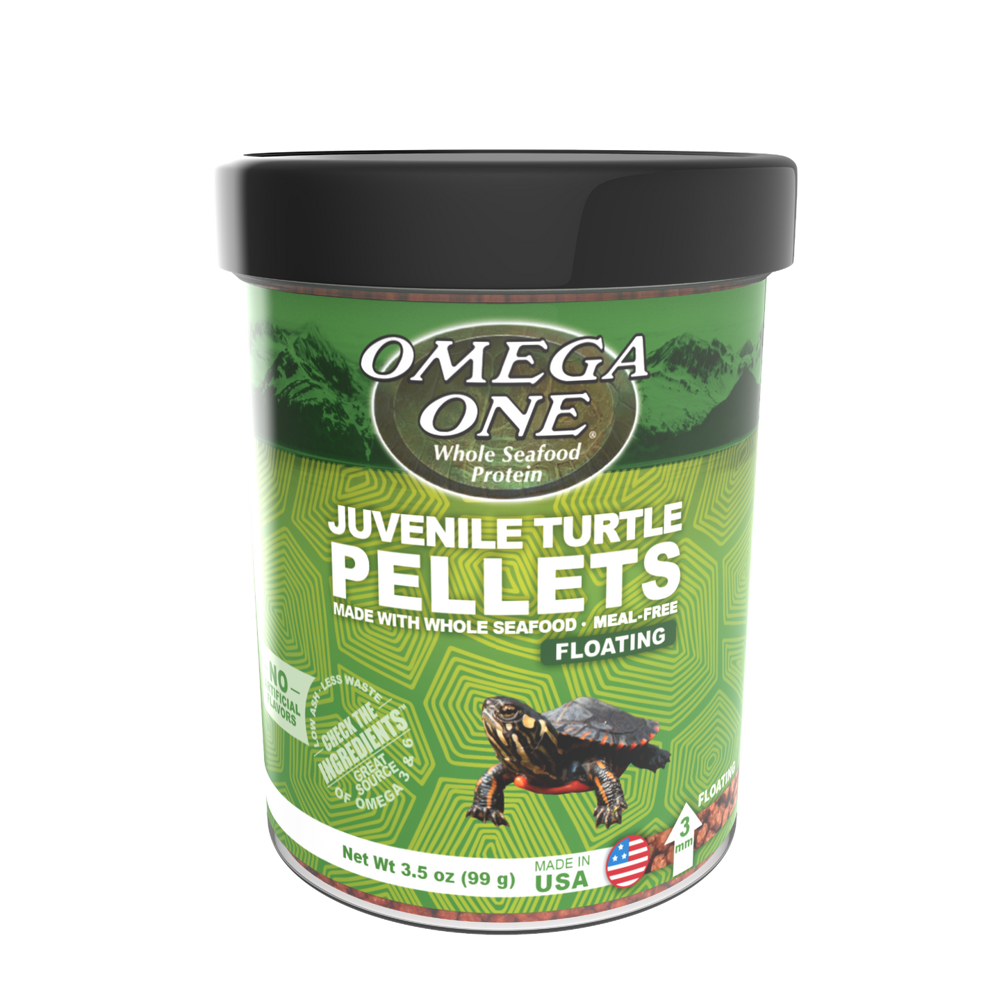 Omega One Juvenile Turtle Floating Pellets Food 3.5 oz 698220023147
