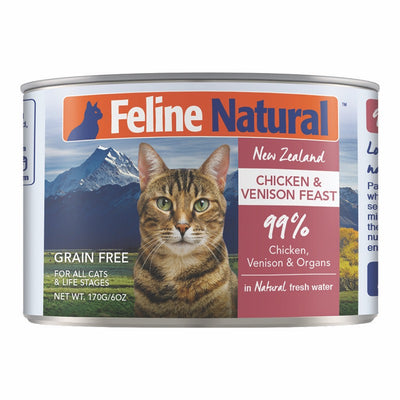 Feline Natural Canned Chicken Venison 6oz - 12 Pack