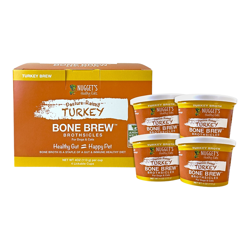 Nugget's Healthy Eats Dog Cat Frozen Bone Broth Turkey 4oz -  4 Pack{L-x} SD-54