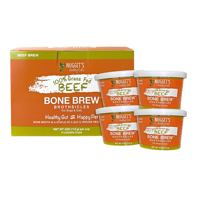 Nugget's Healthy Eats Dog Cat Frozen Beef Bone Broth 4oz 4 Pack {L-x} SD-5