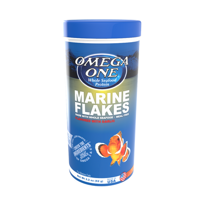 Omega One Marine Flakes Fish Food 2.2 oz 698220014817
