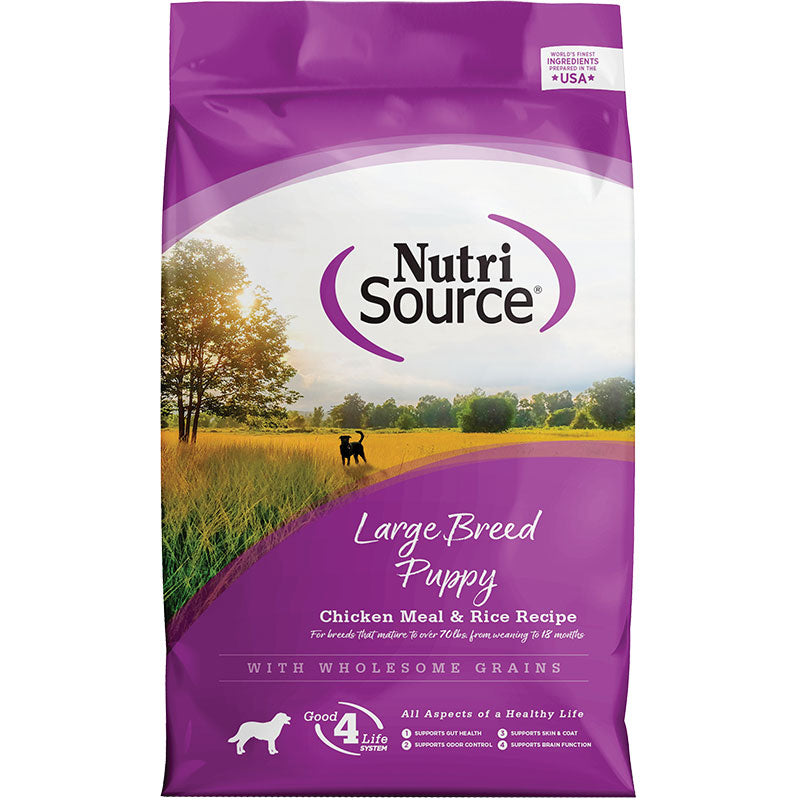 NutriSource Chicken and Rice Large Breed Puppy Food 15 lb {L+1x}