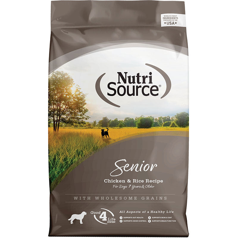 NutriSource Senior Chicken and Rice Dog Food 15 lb {L+1x}