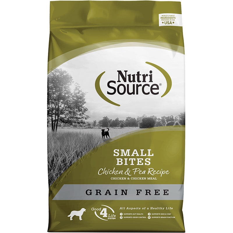 NutriSource Grain Free Small Bites Chicken & Pea Dry Dog Food - 15 lb {L+1x}