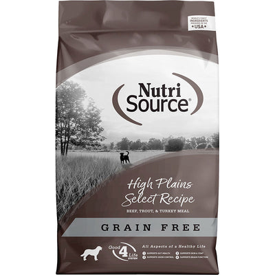 NutriSource High Plains Select Dog Food Made with Beef & Trout 15 lb {L+1x}