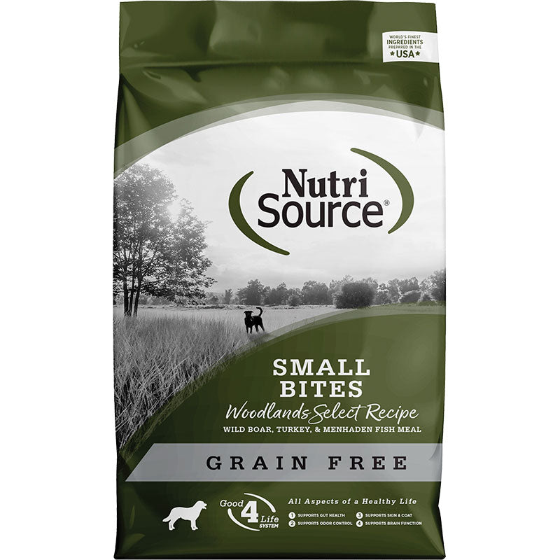 NutriSource Grain Free Small Bites Woodlands Select 15 lb {L+1x}