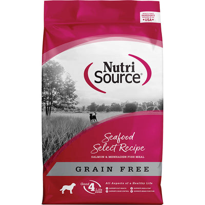 NutriSource Grain Free Seafood Select Dog Food Made With Salmon 15 lb {L+1x}