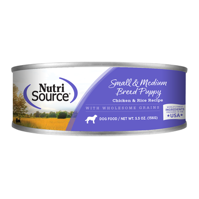 NutriSource Chicken & Rice Small & Medium Puppy Can 12 / 5.5 oz