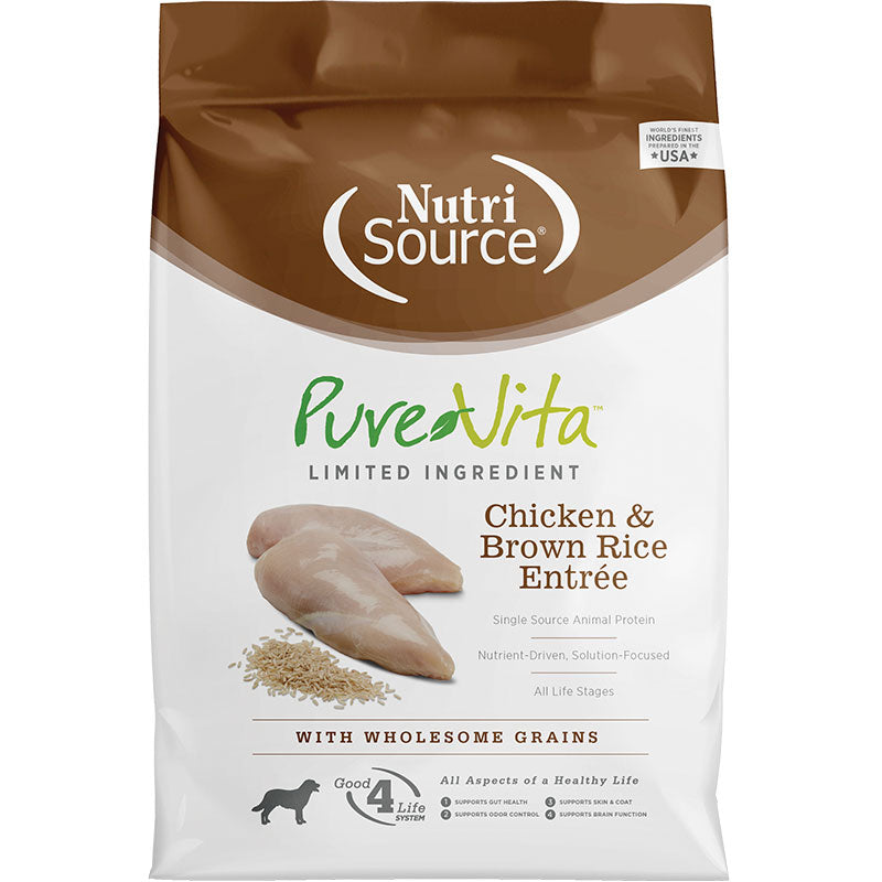 NutriSource Pure Vita Chicken & Brown Rice 25lb {L+1x}