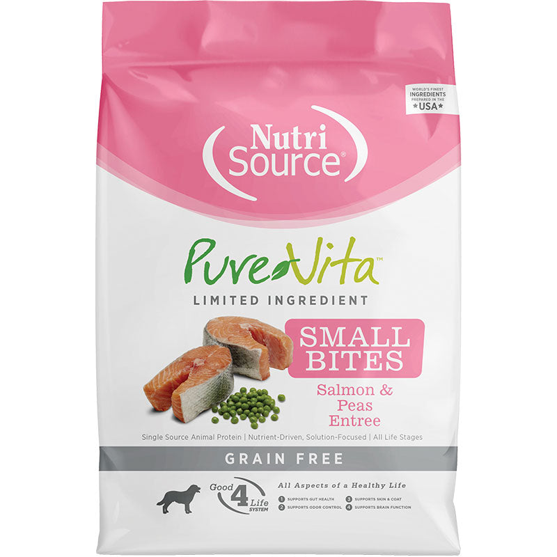 NutriSource Pure Vita Small Bites Salmon and Peas Dog Food