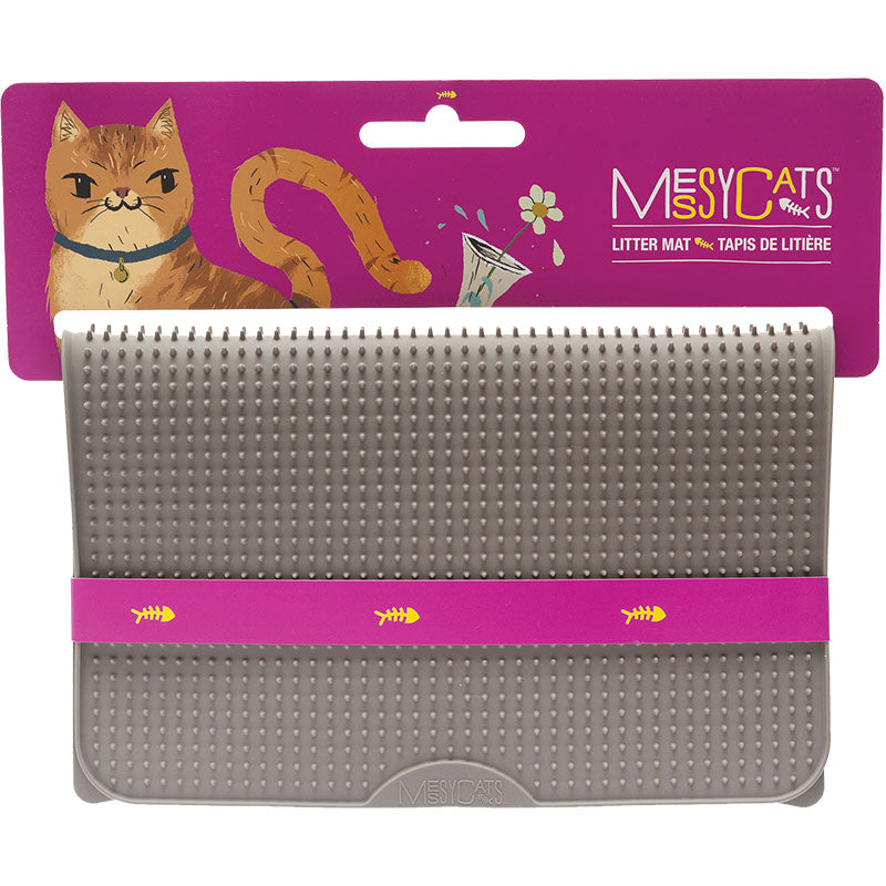 Mess Cat Litter Mat Grey {L-x}