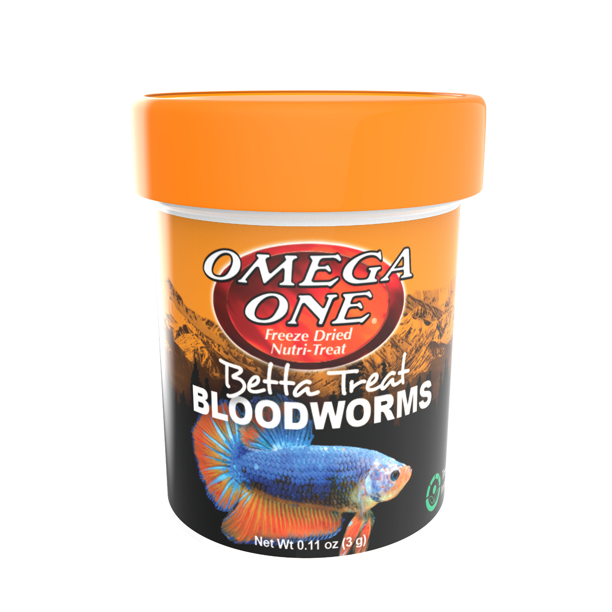 Omega One Freeze Dried Betta Treat Bloodworms .11 oz 698220031715