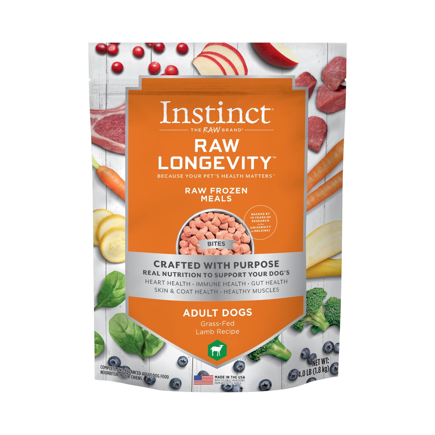 Instinct Raw Longevity Raw Frozen Meals Lamb Dog 4 lb SD-5